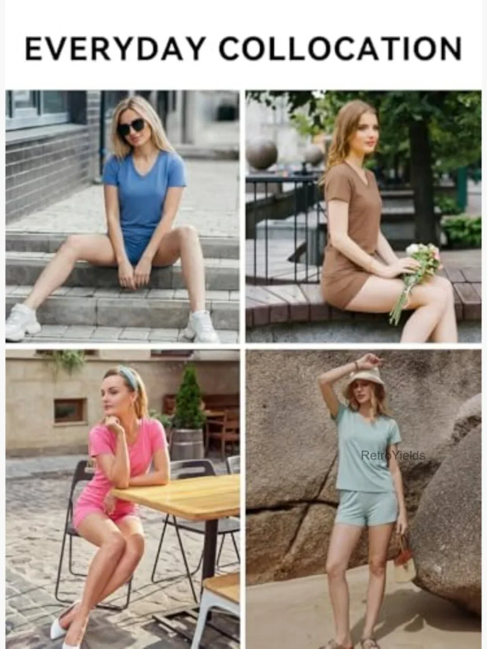 Women's Two Piece Lounge Set Casual Summer Outfits Short Matching Set Home